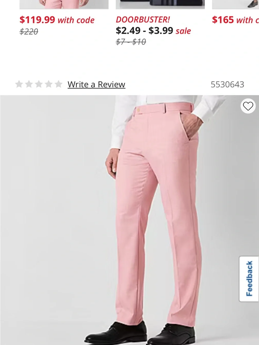H&M Light Pink Two-Button Men's Suit Jacket